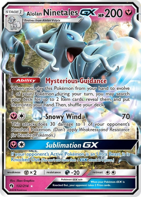 Alolan Ninetales GX (132/214) (Holofoil) [SM - Lost Thunder]