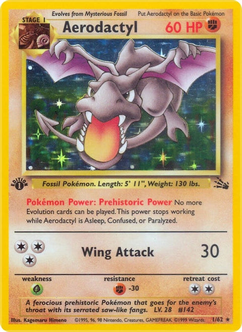 Aerodactyl (1) (01/62) (1st Edition Holofoil) [Fossil]