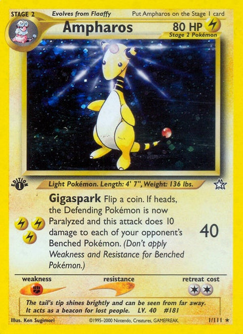 Ampharos (001/111) (1st Edition Holofoil) [Neo Genesis]