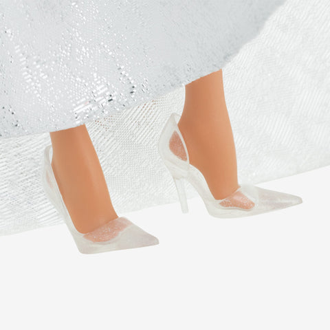 2021 Holiday Barbie Doll. Brunette Curly Hair