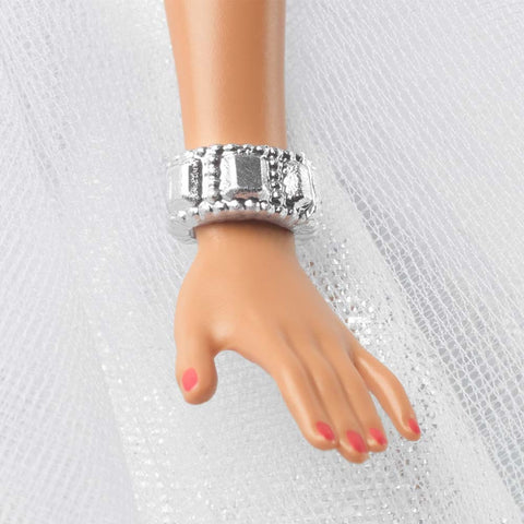 2021 Holiday Barbie Doll. Brunette Curly Hair